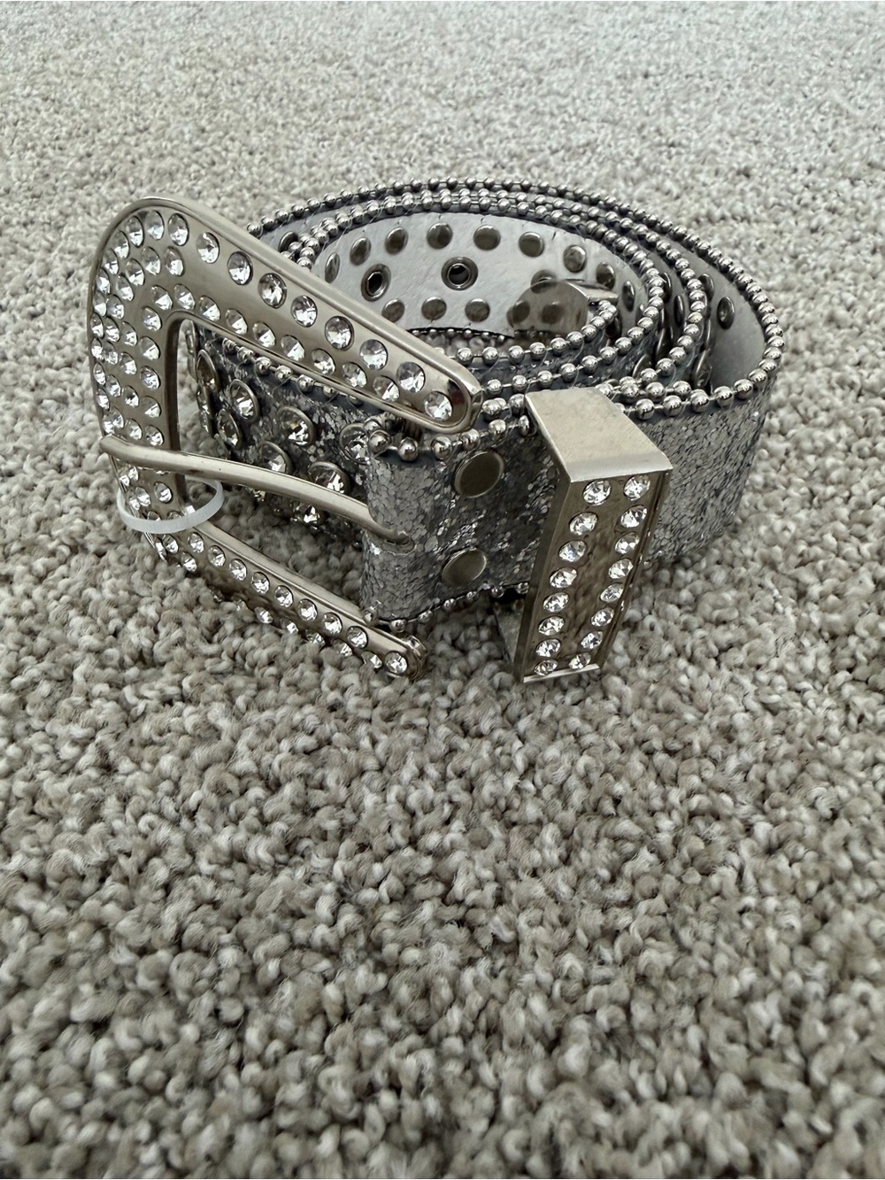 Silvery studded belt
